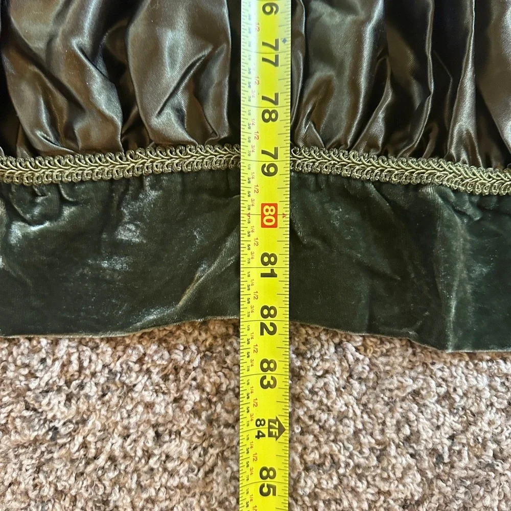 Chris Madden JCPenney Green Velvet Ruffle Tiered Curtain Panel 82x50